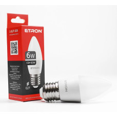 Светодиодная LED лампа ETRON 6W C37 4200K 220V E27 дневной свет 1-ELP-026