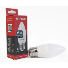 Светодиодная LED лампа ETRON 6W C37 6500K 220V E27 холодный свет 1-ELP-095