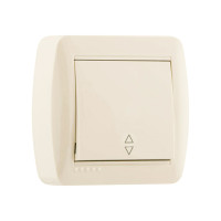 Выключатель накладной одноклавишный проходной крем DEMET 711-0300-105