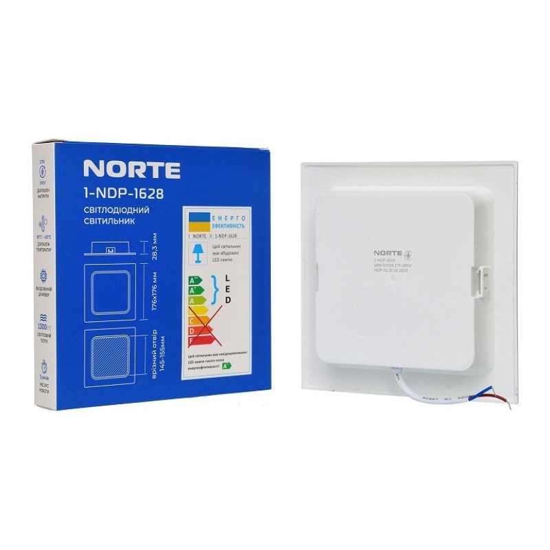 Потолочный светильник NORTE 1-NDP-1628 18W 5000K IP44 квадрат
