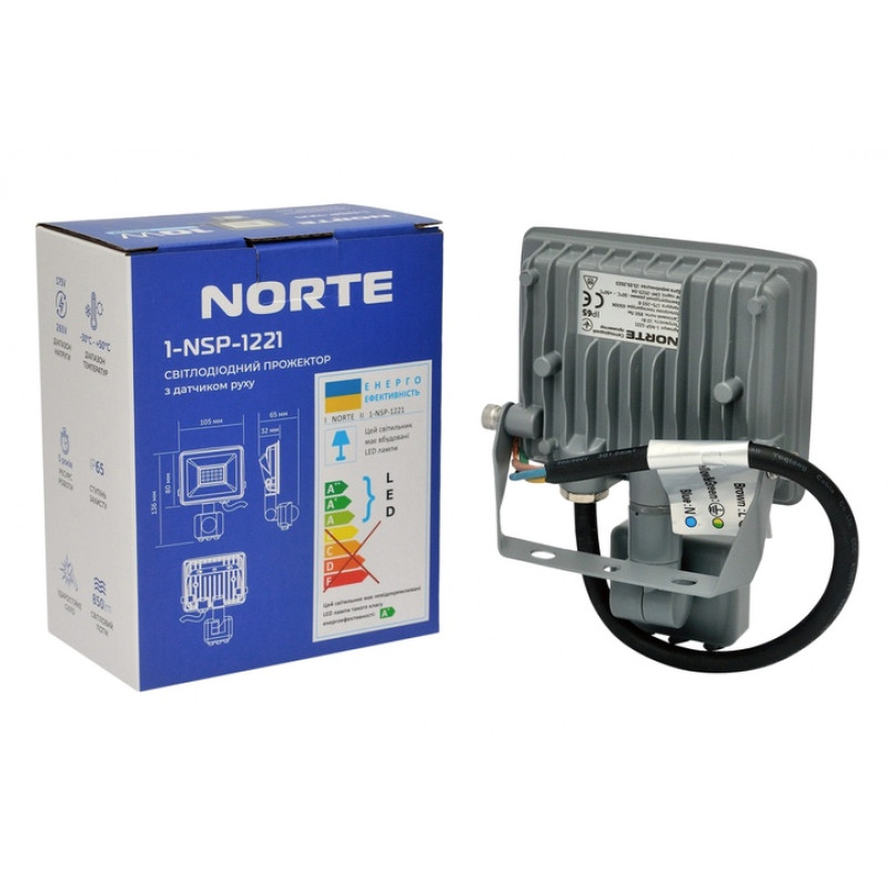 Прожектор NORTE Spotlight 1-NSP-1221 10W 6500К с датчиком движения