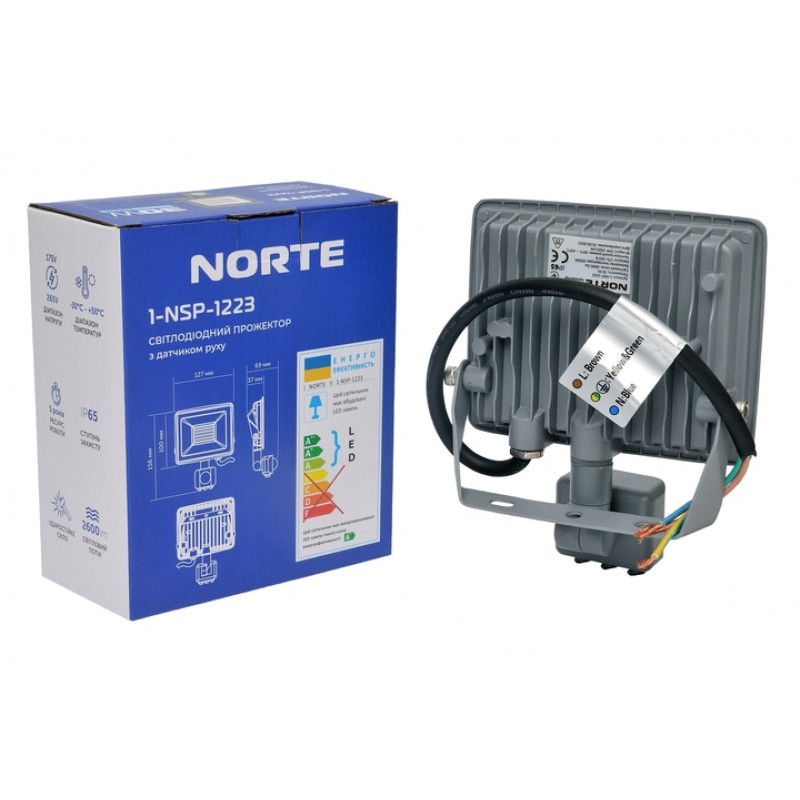 Прожектор NORTE Spotlight 1-NSP-1223 30W 6500К з датчиком руху