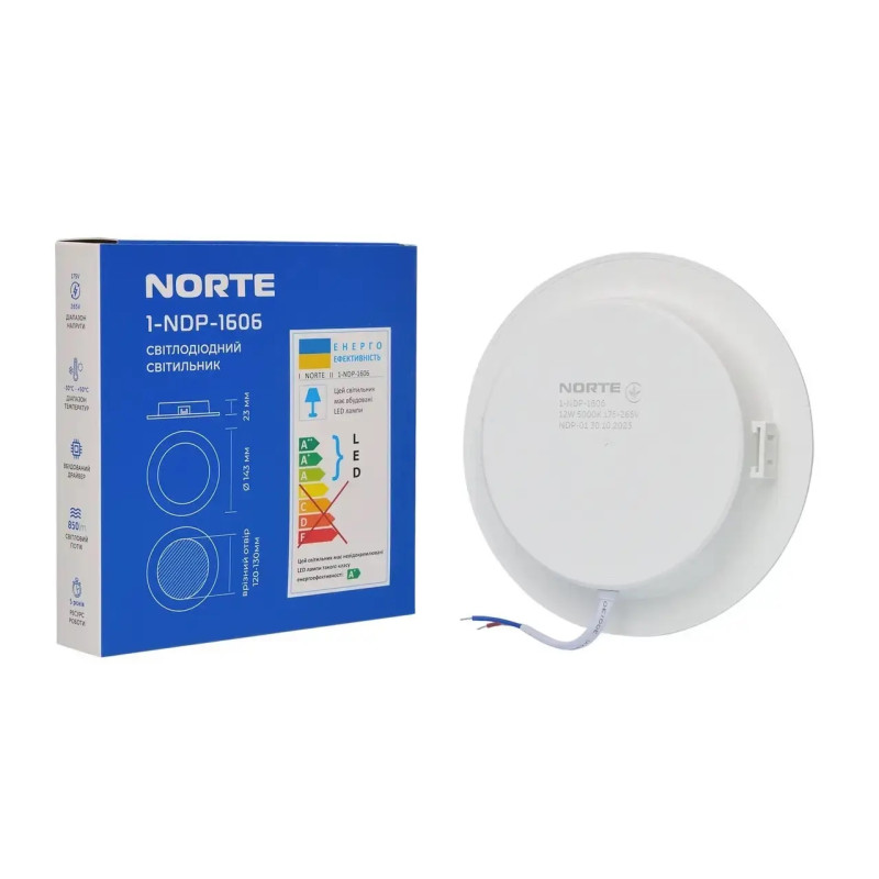 Потолочный светильник NORTE 1-NDP-1606 12W 5000K IP44 круг