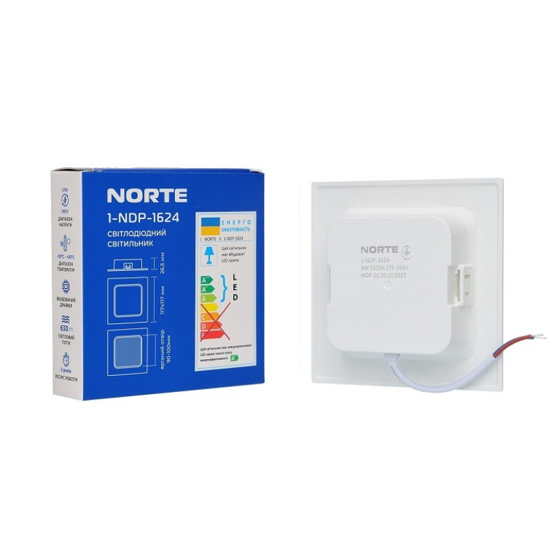 Потолочный светильник NORTE 1-NDP-1624 9W 5000K IP44 квадрат