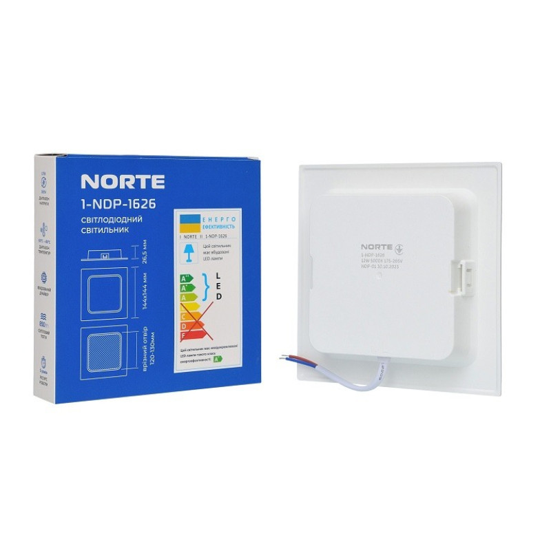 Потолочный светильник NORTE 1-NDP-1626 12W 5000K IP44 квадрат