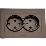Розетка двухместная с/з OVIVO Grano мокко (400-190300-907)