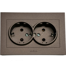 Розетка двухместная с/з OVIVO Grano мокко (400-190300-907)