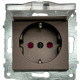 Розетка одинарная с/с крышкой и защитой от детей OVIVO Grano мокко (600-000319-243)