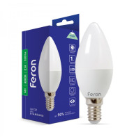 Светодиодная лампа свеча C37 FERON LB-737 6W E14 4000K STANDARD 25678