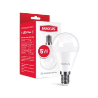 Светодиодная лампочка MAXUS G45 5W 4100K 220V E14 шар 1-LED-744