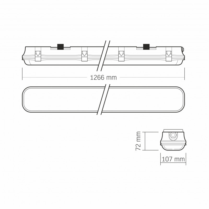 Светильник LED IP65 линейный под лампу 2хТ8 VIDEX 1,2М 220V (VL-BNW-T8122G)