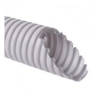 Труба гофрированная с протяжкой Фаберпласт усиленная д16 белая (50м)