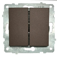 Выключатель двухклавишный Ovivo Мокко grano (600-000219-202)