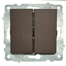 Выключатель двухклавишный Ovivo Мокко grano (600-000219-202)