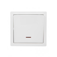 Выключатель 1-й накладной с подсветкой белый 752-0200-111 LETO Lezard