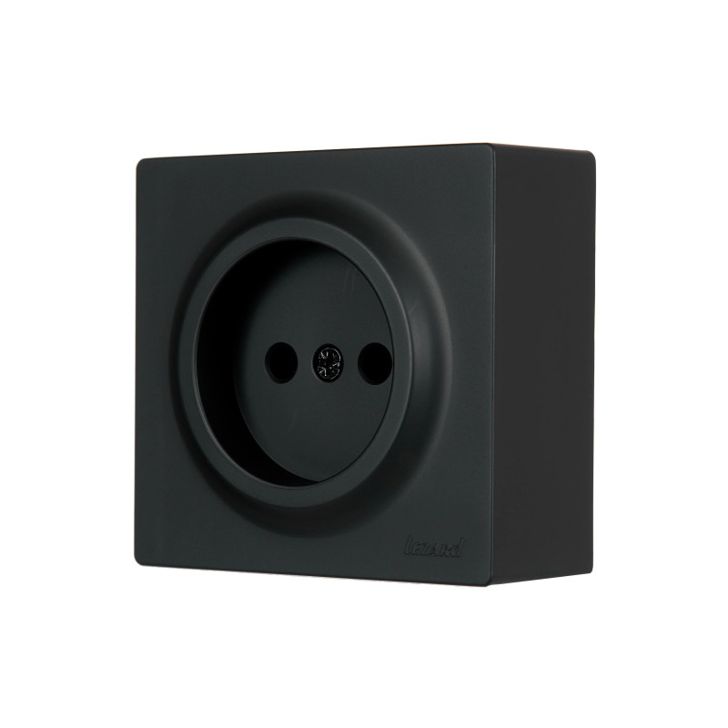 Розетка 1-на б/с черная 752-4200-121B LETO Lezard