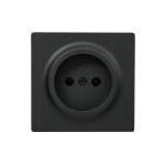 Розетка 1-на б/с черная 752-4200-121B LETO Lezard