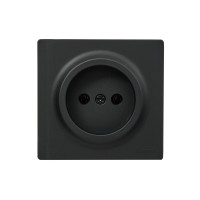 Розетка 1-на б/с черная 752-4200-121B LETO Lezard