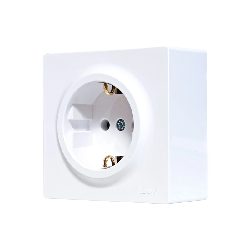 Розетка 1-я с/с белый 752-0200-122B LETO Lezard