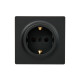 Розетка 1-канальная с/без черного цвета 752-4200-122B LETO Lezard