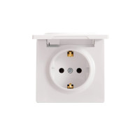 Розетка 1-на с/с с крышкой белый 752-0200-123B LETO Lezard