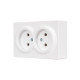 Розетка 2-я без/с закрытый корпус белый 752-0200-128B LETO Lezard