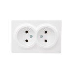 Розетка 2-я без/с закрытый корпус белый 752-0200-128B LETO Lezard