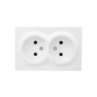 Розетка 2-я без/с закрытый корпус белый 752-0200-128B LETO Lezard