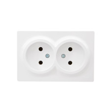 Розетка 2-я без/с закрытый корпус белый 752-0200-128B LETO Lezard