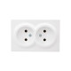 Розетка 2-я без/с закрытый корпус белый 752-0200-128B LETO Lezard