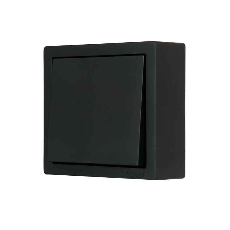 Выключатель 1-ый накладной черный 752-4200-100 LETO Lezard