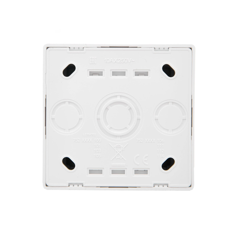 Выключатель 1-й накладной проходной белый 752-0200-105 LETO Lezard