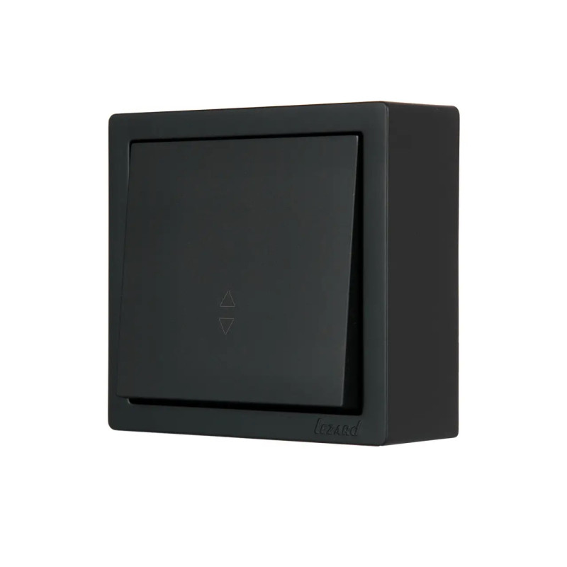 Выключатель 1-й накладной проходной черный 752-4200-105 LETO Lezard