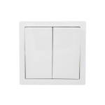 Выключатель 2-й накладной белый 752-0200-101 LETO Lezard