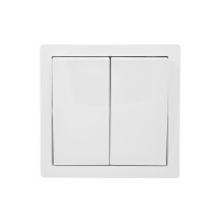 Выключатель 2-й накладной белый 752-0200-101 LETO Lezard