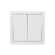 Выключатель 2-й накладной белый 752-0200-101 LETO Lezard