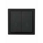 Выключатель 2-ой проходной черный 752-4200-106 LETO Lezard