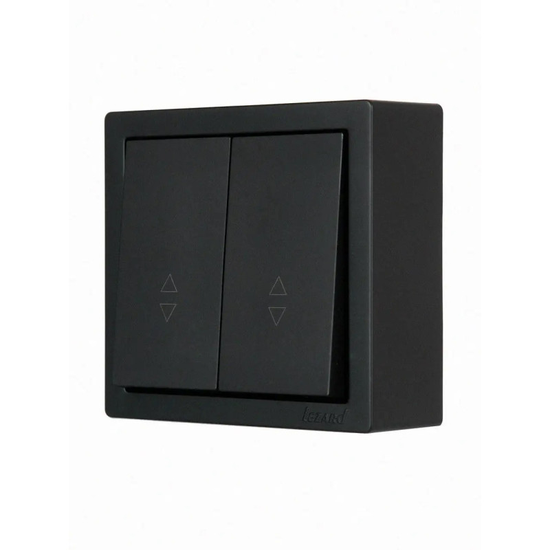 Выключатель 2-ой проходной черный 752-4200-106 LETO Lezard