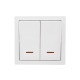 Выключатель 2-ой накладной с подсветкой белый 752-0200-112 LETO Lezard