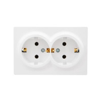 Розетка 2-я накладная с/с закрытый корпус белый 752-0200-127B LETO Lezard