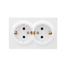 Розетка 2-я накладная с/с закрытый корпус белый 752-0200-127B LETO Lezard