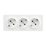 Розетка 3-я накладная с/с закрытый корпус белый 752-0200-127BUP LETO Lezard