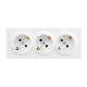 Розетка 3-я накладная с/с закрытый корпус белый 752-0200-127BUP LETO Lezard