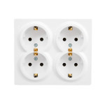 Розетка 4-я накладная с/с закрытый корпус белый 752-0200-127BDP LETO Lezard