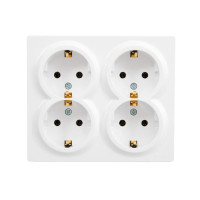 Розетка 4-я накладная с/с закрытый корпус белый 752-0200-127BDP LETO Lezard