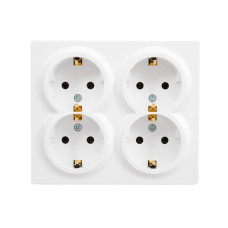 Розетка 4-я накладная с/с закрытый корпус белый 752-0200-127BDP LETO Lezard