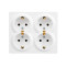 Розетка 4-я накладная с/с закрытый корпус белый 752-0200-127BDP LETO Lezard