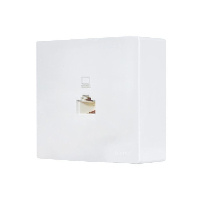 Розетка  комп'ютерна накладна білий 752-0200-139 LETO Lezard