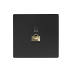 Розетка компьютерная накладная черный 752-4200-139 LETO Lezard