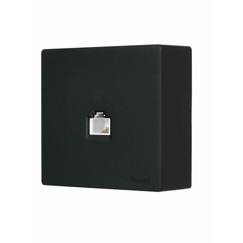 Розетка телефонная накладная евро черный 752-4200-137 LETO Lezard